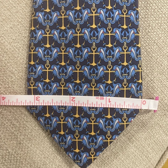 Hermes’ Nautical Blue and Gold Tie - Picture 6 of 7